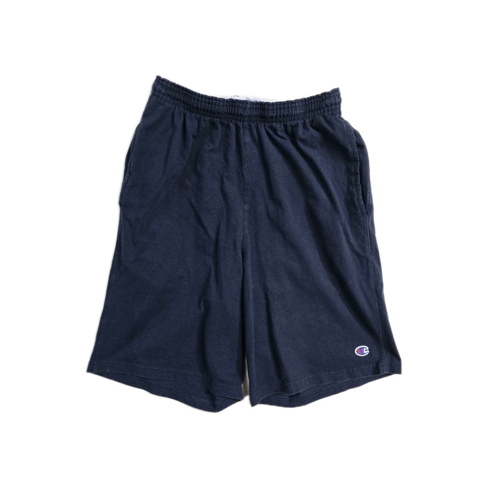 Vintage Champion Men's‎ Cotton Shorts Drawstrings Small Blue